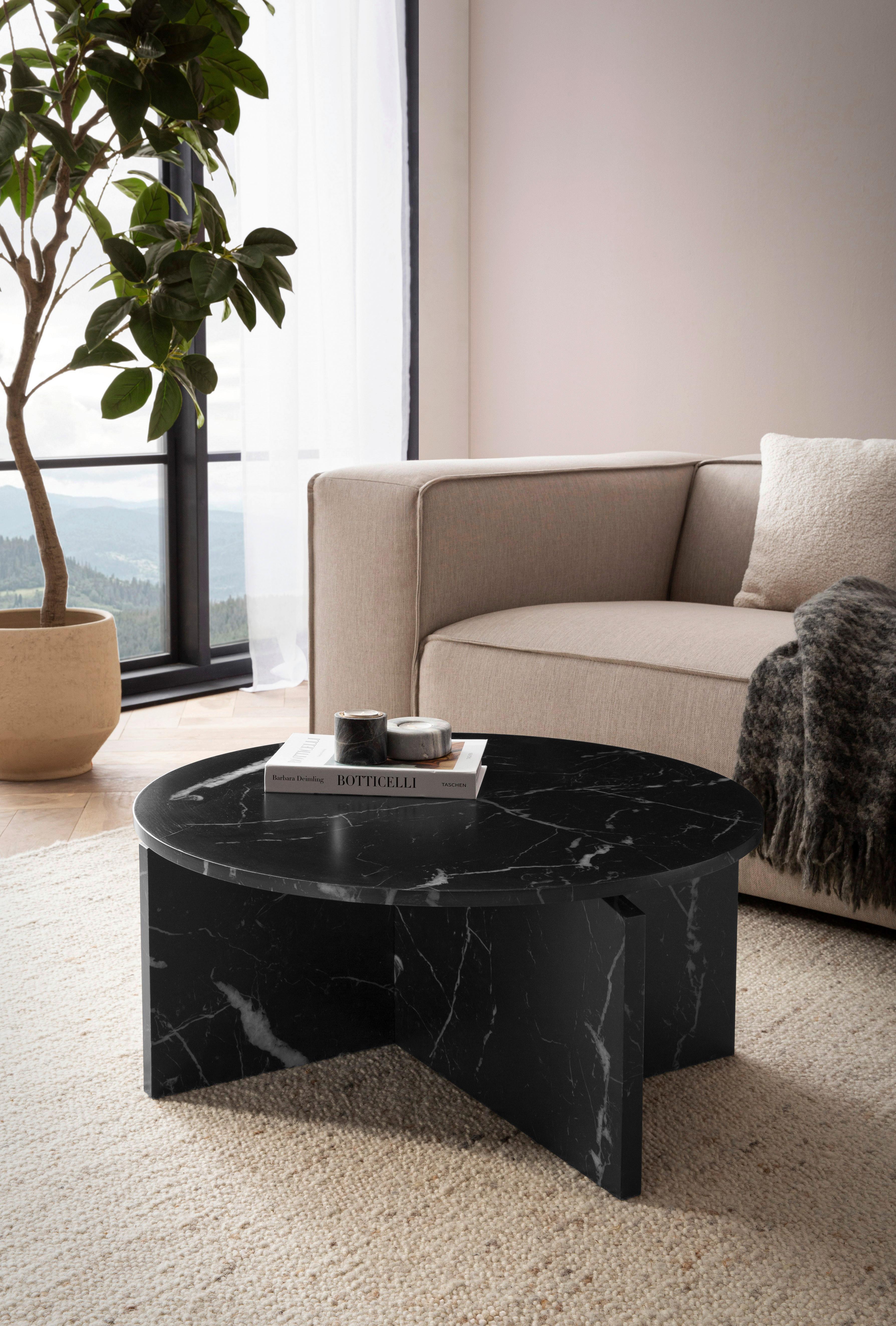 Couchtisch Schwarz L: 70 cm - Schwarz, Design, Holzwerkstoff (70/33/70cm) - Livetastic