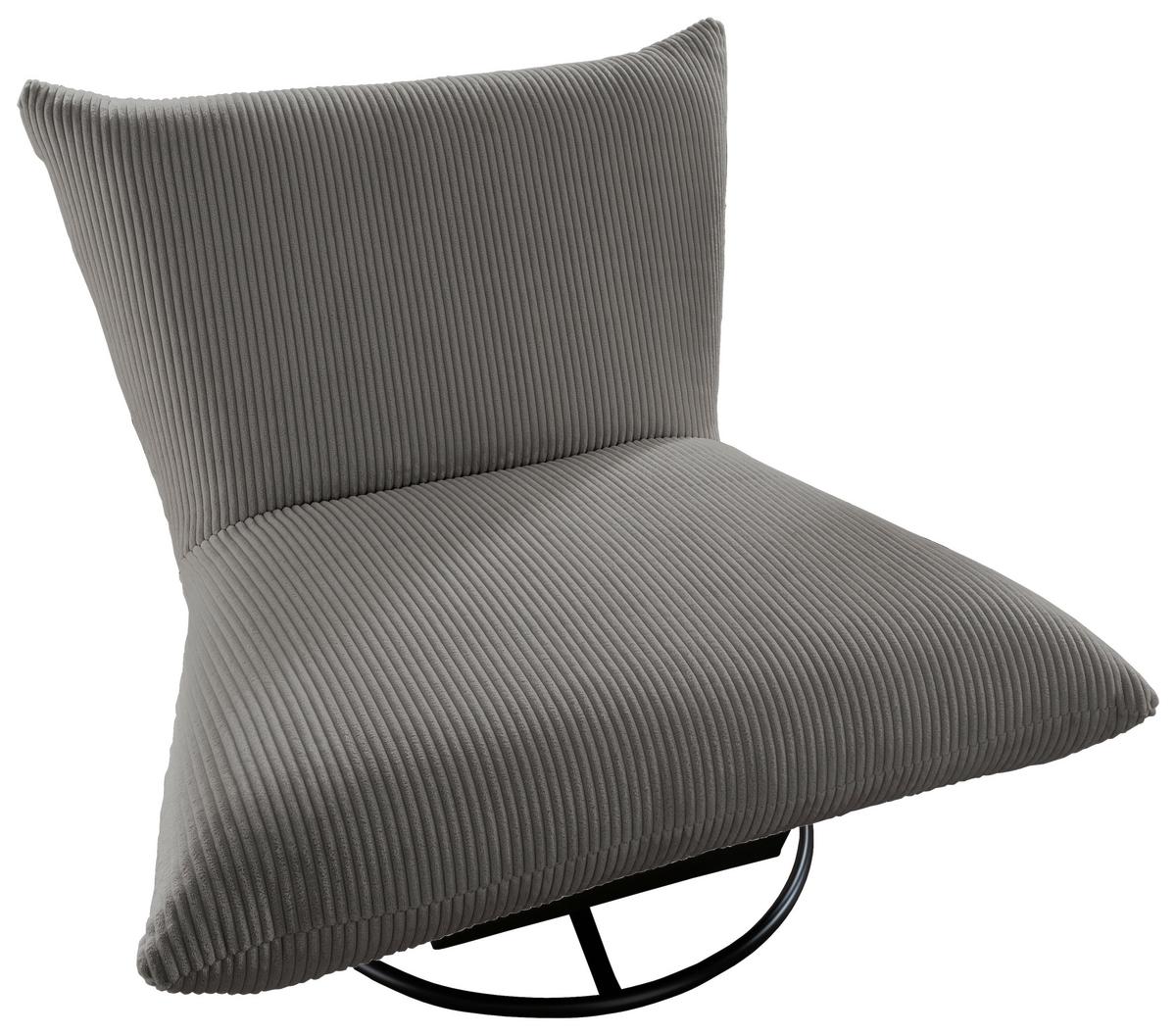 Relaxsessel Cremona Stoffbezug Grau - Schwarz/Grau, Design, Textil (100/78/96cm) - Livetastic