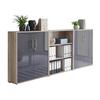 Office Edition B: 253,2 cm Sonoma Eiche/Anthrazit - Anthrazit Hochglanz/Sonoma Eiche, MODERN, Holzwerkstoff (253,2/113,6/33cm) - MID.YOU