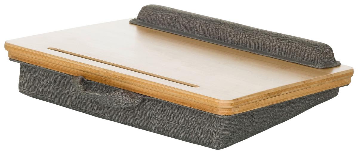 Laptopunterlage Comfilap Iii - Braun/Grau, Basics, Naturmaterialien/Textil (42/9/34cm) - MID.YOU