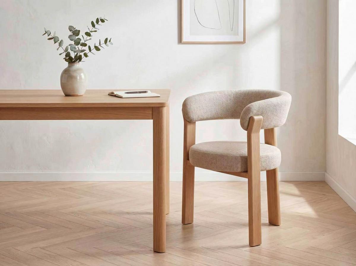Armlehnstuhl Granada Beige B: 62 cm - Eichefarben/Beige, MODERN, Textil/Metall (62/74/56,5cm) - Livetastic