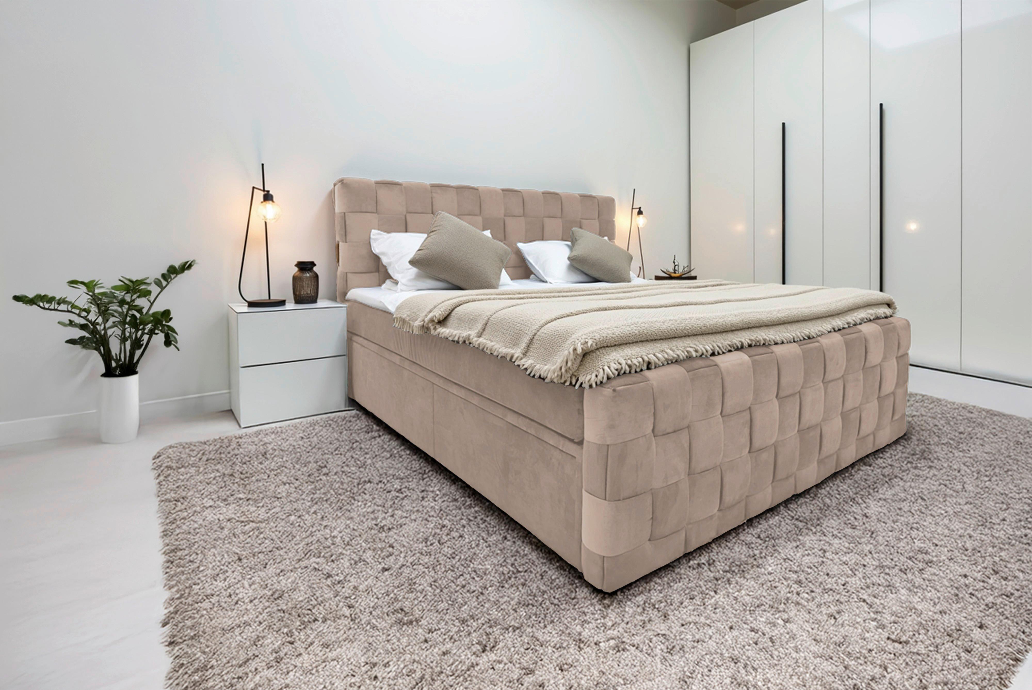 Boxbett Zante Beige Lf: 180x200 Cm - Beige, MODERN, Textil (180/200cm) - Livetastic
