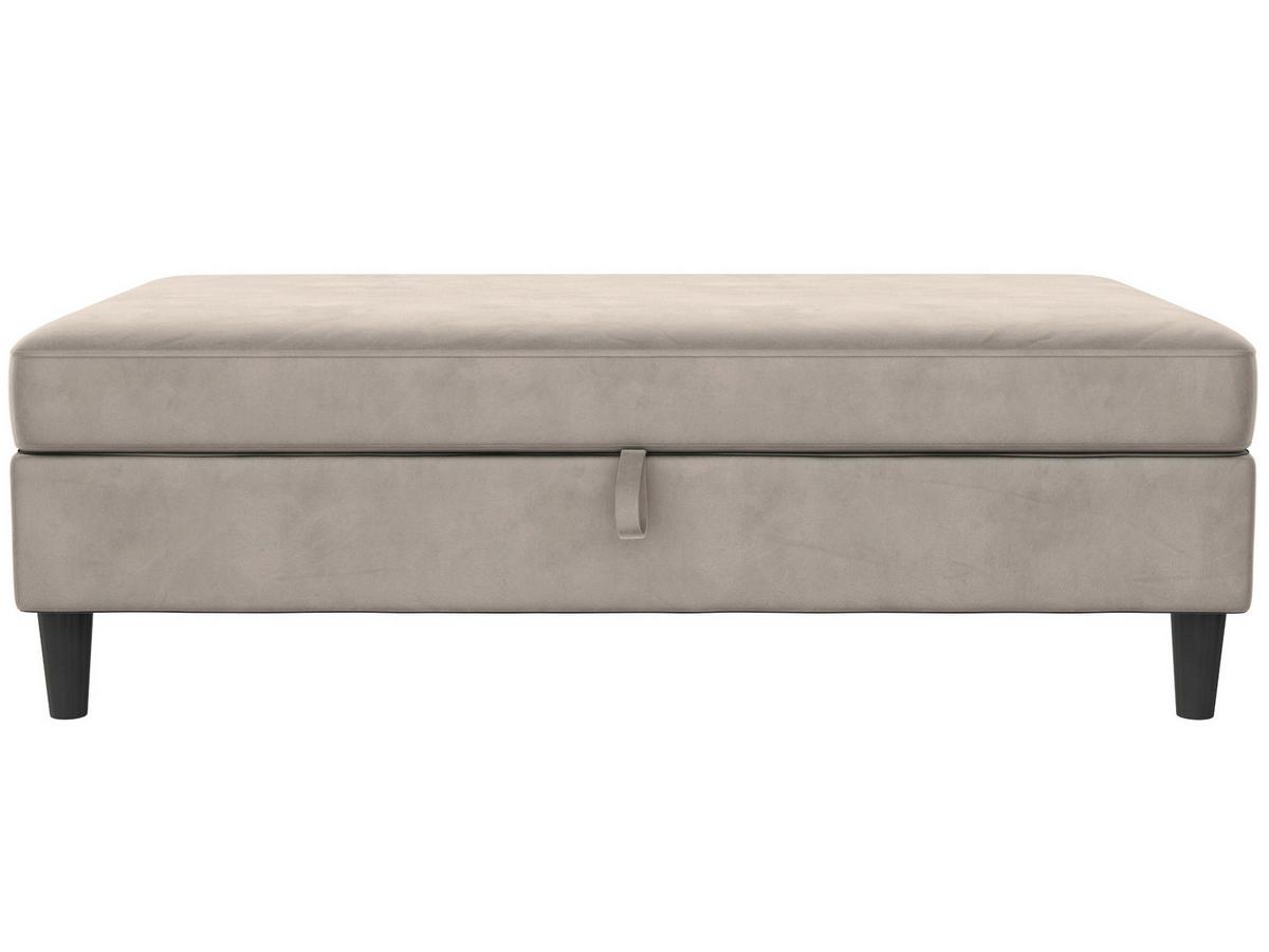 Hocker Hannover Taupe, mit Strauraum - Taupe/Schwarz, Basics, Textil (130/43/69cm) - Livetastic