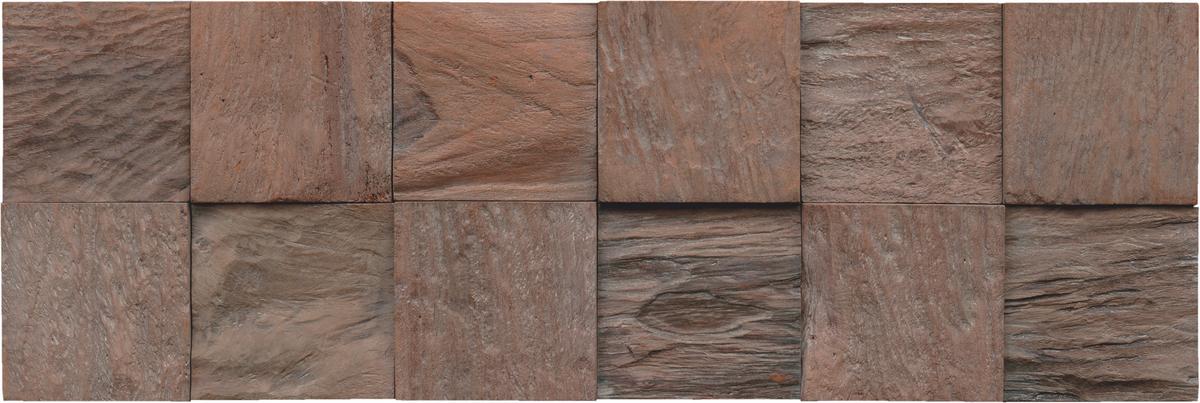Wandverkleidung Teak Classic Cube Java - Grau, Basics, Holz (55.2/18.4/2cm)