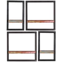 Wandregalset 4--Teilig. Altholz/Schwarz B: 60cm - Multicolor/Schwarz, Design, Holz/Metall (60/75/25cm) - MID.YOU