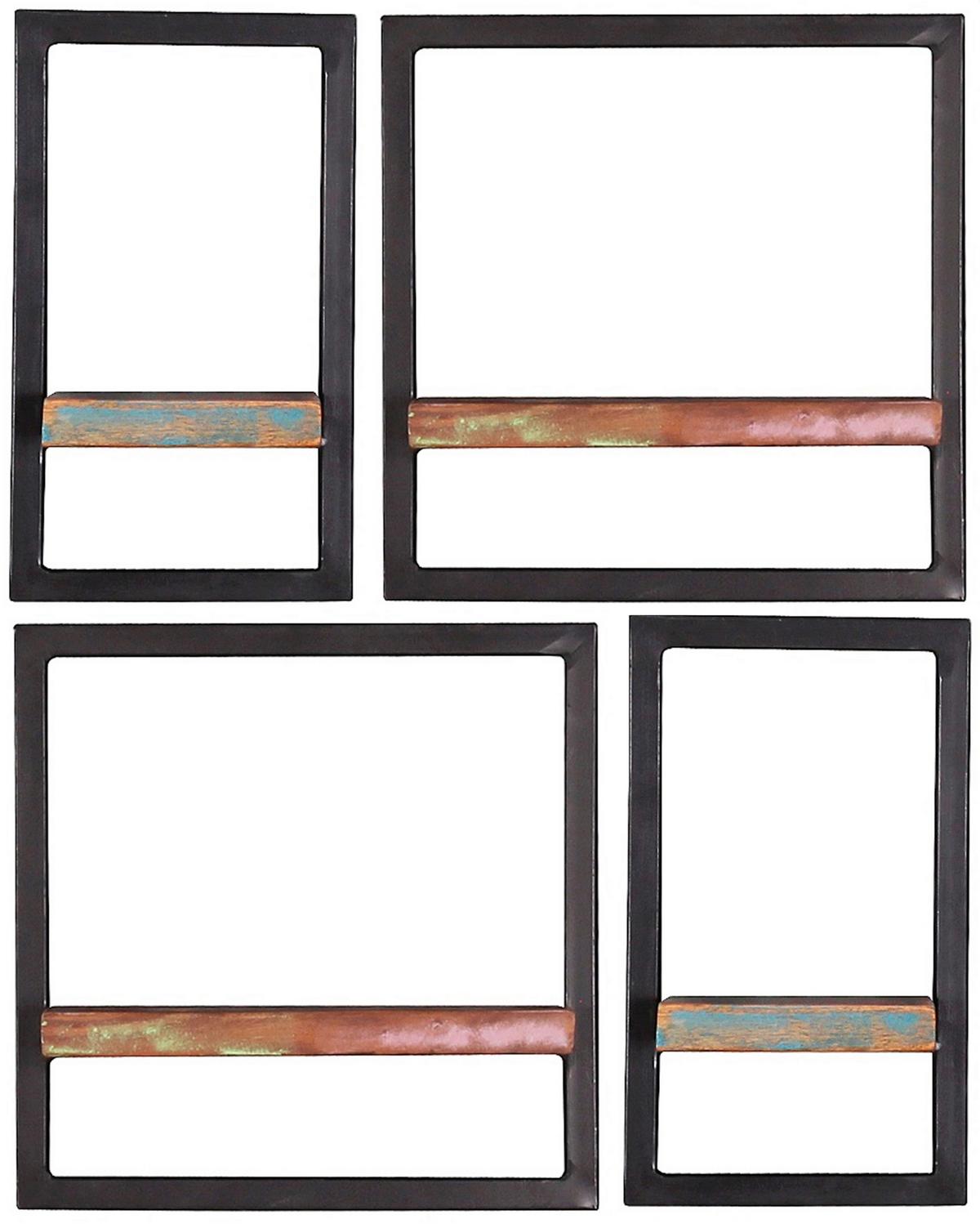 Wandregal Multicolor/Schwarz B: 20cm - Multicolor/Schwarz, Design, Holz/Metall (20/35/25cm) - MID.YOU
