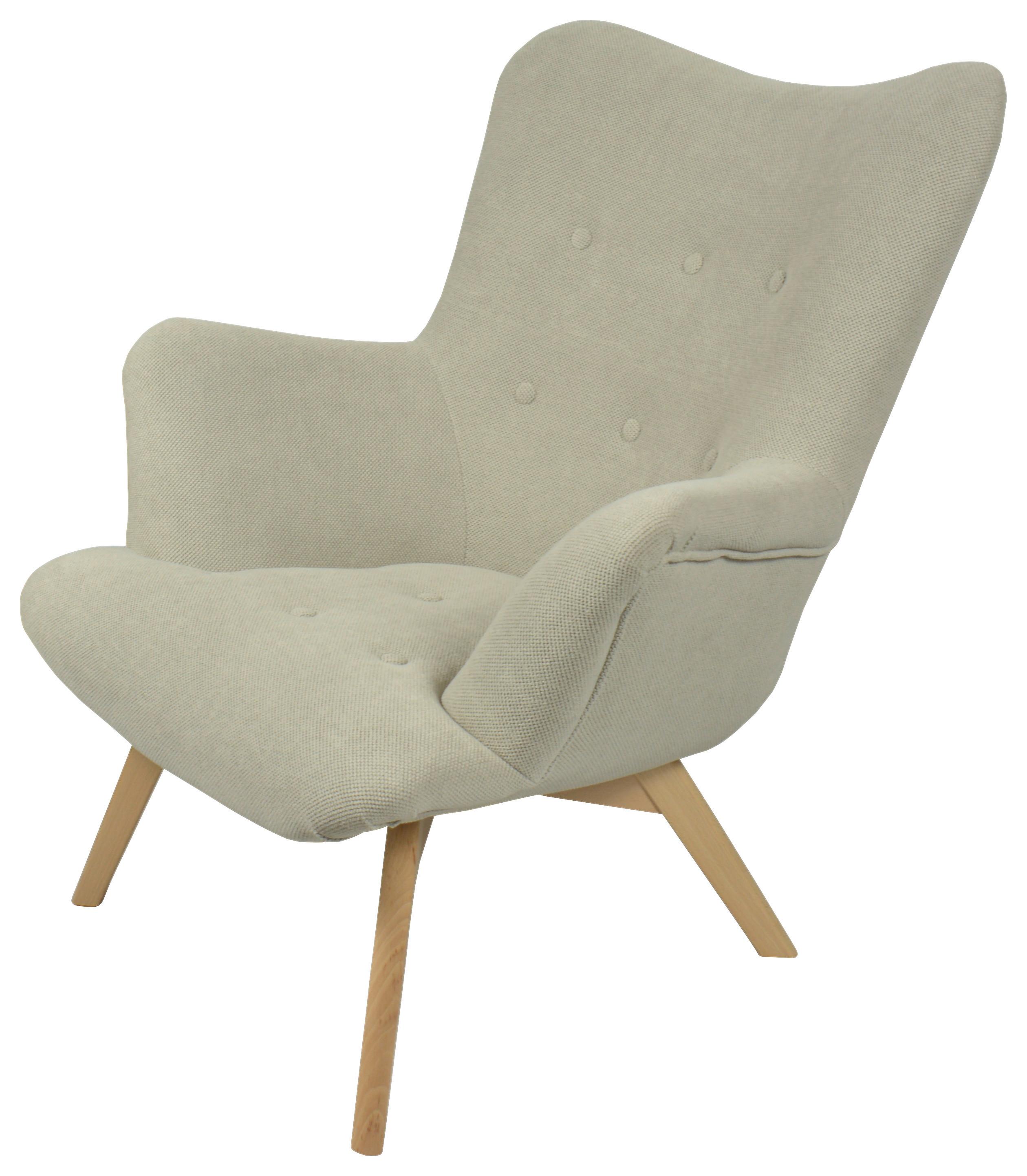 Křeslo Safin, šedé SAFIN - šedá/přírodní barvy, Moderní, dřevo/textil (88/92/96cm)