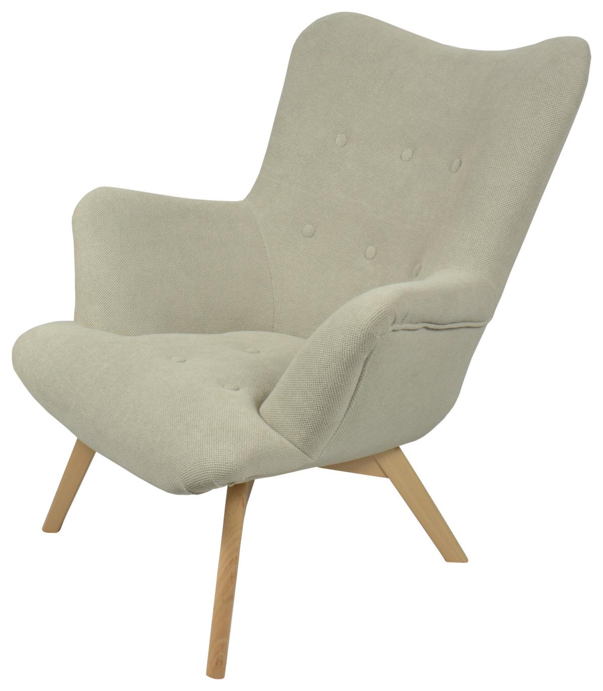 Křeslo Safin, šedé SAFIN - šedá/přírodní barvy, Moderní, dřevo/textil (88/92/96cm)