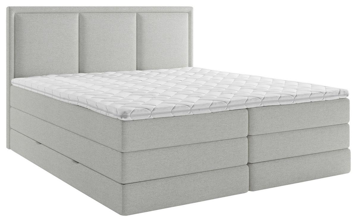 Boxspringbett mit Topper 140x200 cm Swing II K - Hellgrau, Design, Holzwerkstoff/Textil (140/200cm) - MID.YOU