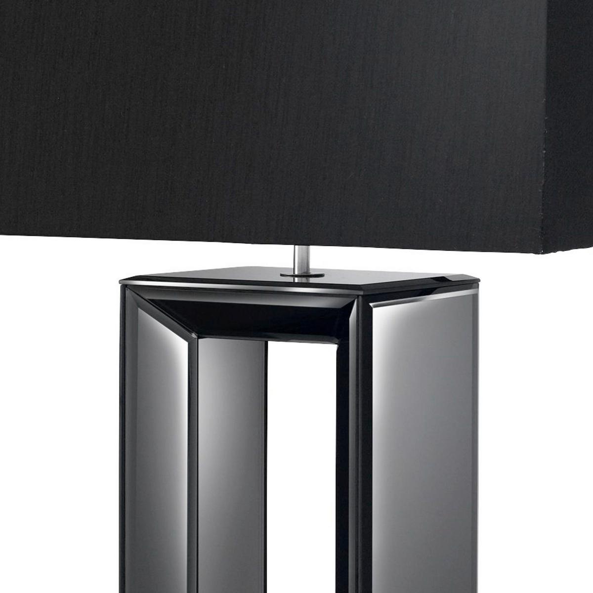 Tischleuchte Eu1610bk Mirror - Schwarz, Design, Glas/Kunststoff (38/25/58cm)