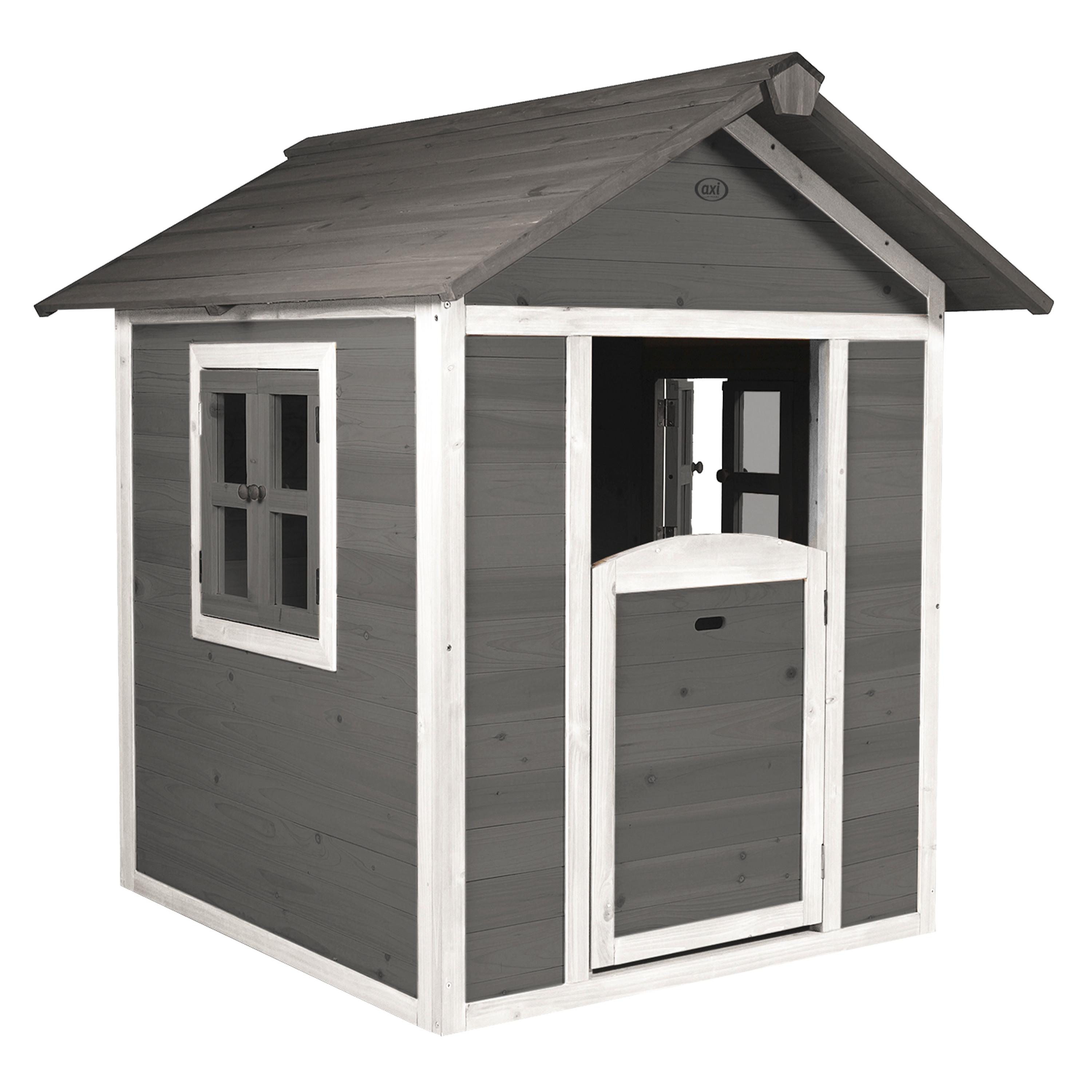 Spielhaus Lodge Grau - Weiß/Grau, LIFESTYLE, Holz (135/111/133cm)
