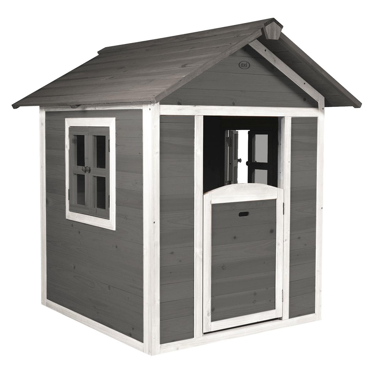 Spielhaus Lodge Grau - Weiß/Grau, LIFESTYLE, Holz (135/111/133cm)