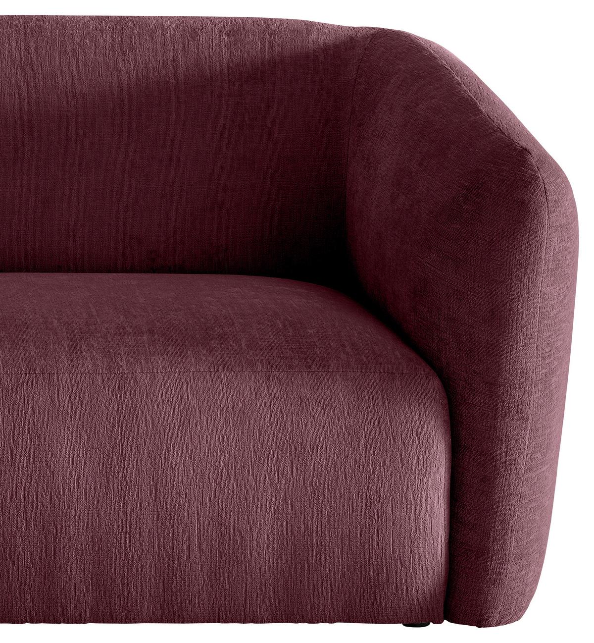 Ecksofa Jesi, Bordeaux S: 107x238 Cm - Bordeaux/Schwarz, MODERN, Textil (107/238cm) - Livetastic