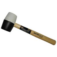 Gummihammer 600 g, Gummi/Holz mit ergonomischen Stiel - Schwarz/Weiß, KONVENTIONELL, Holz/Kunststoff