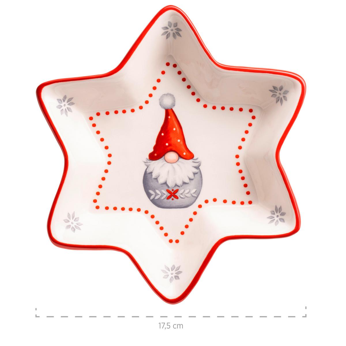 Servierplatte Aus Steingut Aurela D: 26,8-36 Cm - Rot/Weiß, Basics, Keramik (49/26,5/13,5cm) - Mäser
