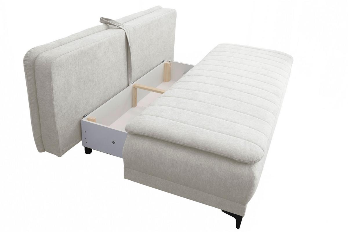 Schlafsofa Moliss Weiß B: 202 cm - Schwarz/Weiß, Basics, Textil (202/98/78cm) - Livetastic