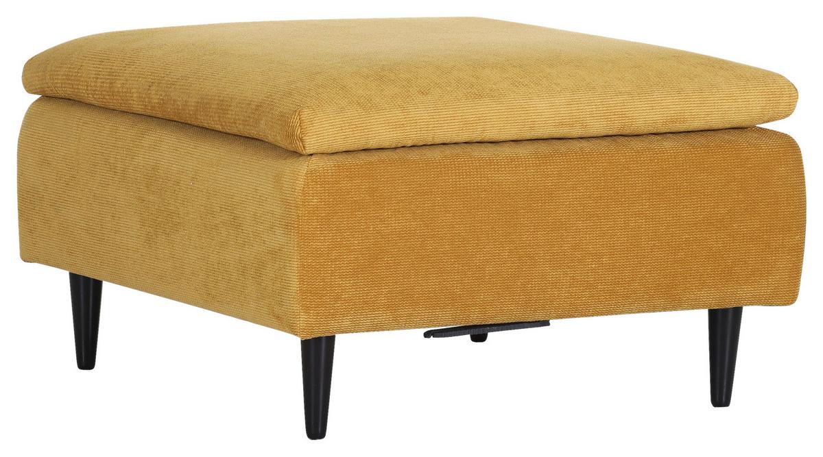 Hocker Fynn, Senfgelb B: 75 cm - Senfgelb/Schwarz, KONVENTIONELL, Textil (75/45/75cm) - MID.YOU