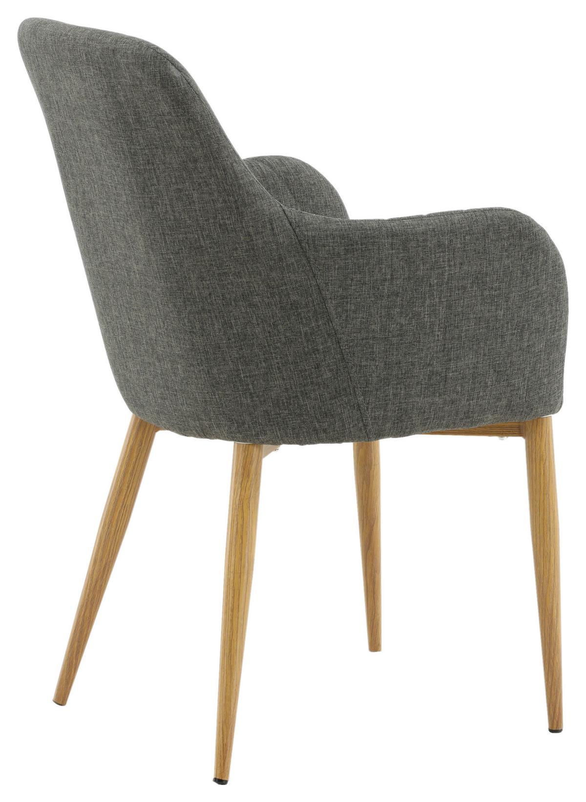 Stuhl-Set Comfort - Dunkelgrau/Naturfarben, Design, Textil/Metall (57/93/62cm) - Livetastic