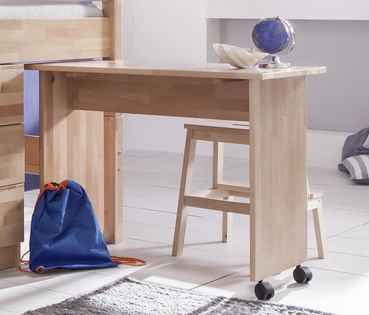 Jugendschreibtisch Massiv B: 94 H: 70 cm Kim, Buche - Naturfarben, Design, Holz/Kunststoff (50/94/70cm) - MID.YOU