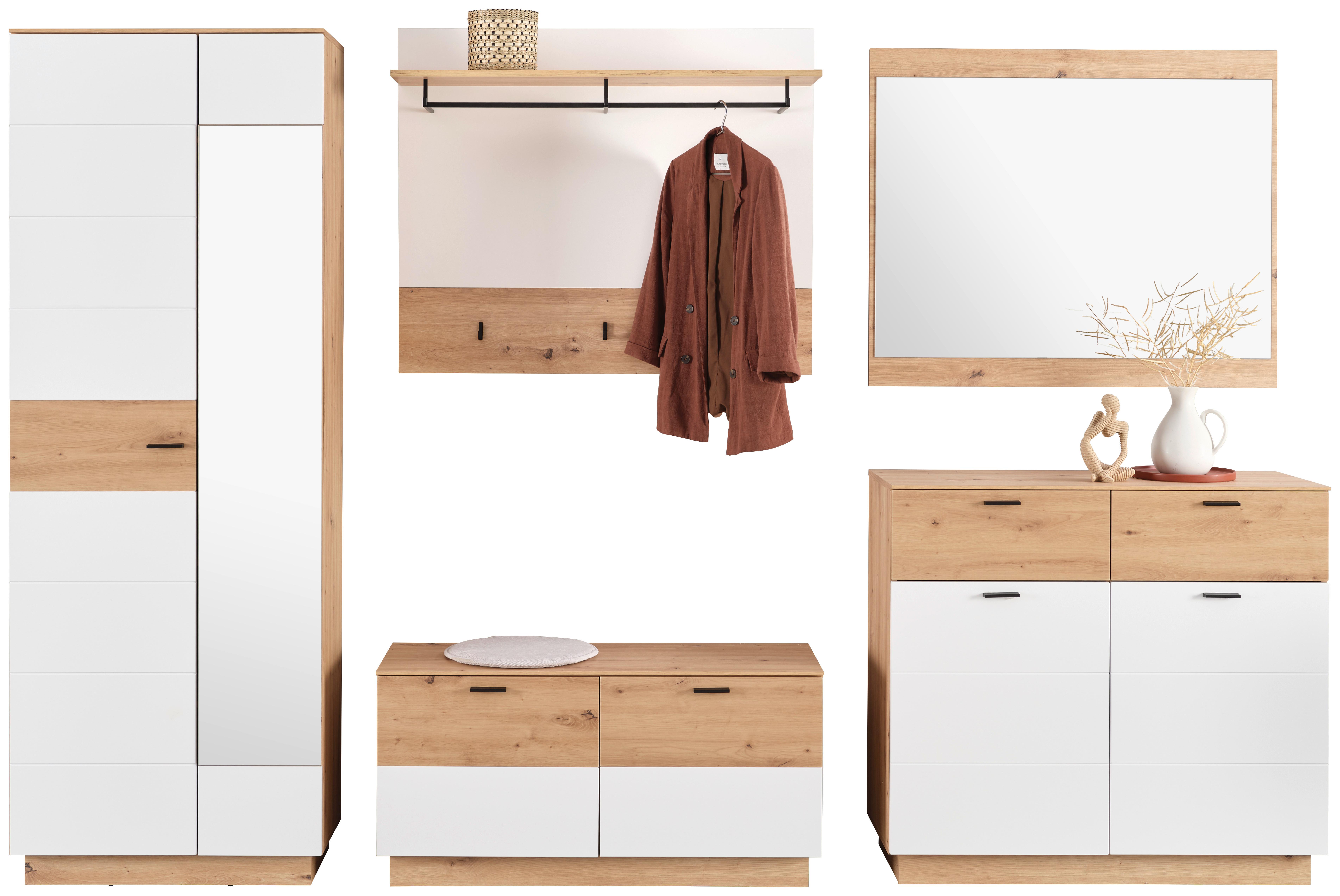 Garderobe Tonale 2, B: 288 cm Artisan Eiche Dekor/Alpinweiss - Weiß/Eiche Artisan, KONVENTIONELL, Holzwerkstoff (288/207,4/40cm)