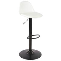 Barhocker höhenverstellbar Conte Lederlook Weiß - Schwarz/Weiß, MODERN, Kunststoff/Textil (40/103/43cm)