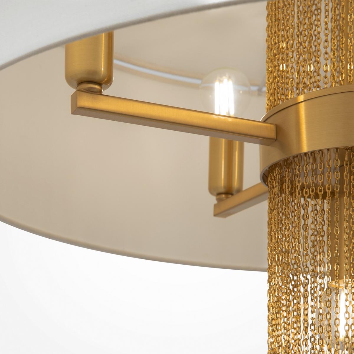 Pendelleuchte Impressive - Goldfarben/Weiß, Trend, Textil/Metall (68/69,5cm) - MAYTONI