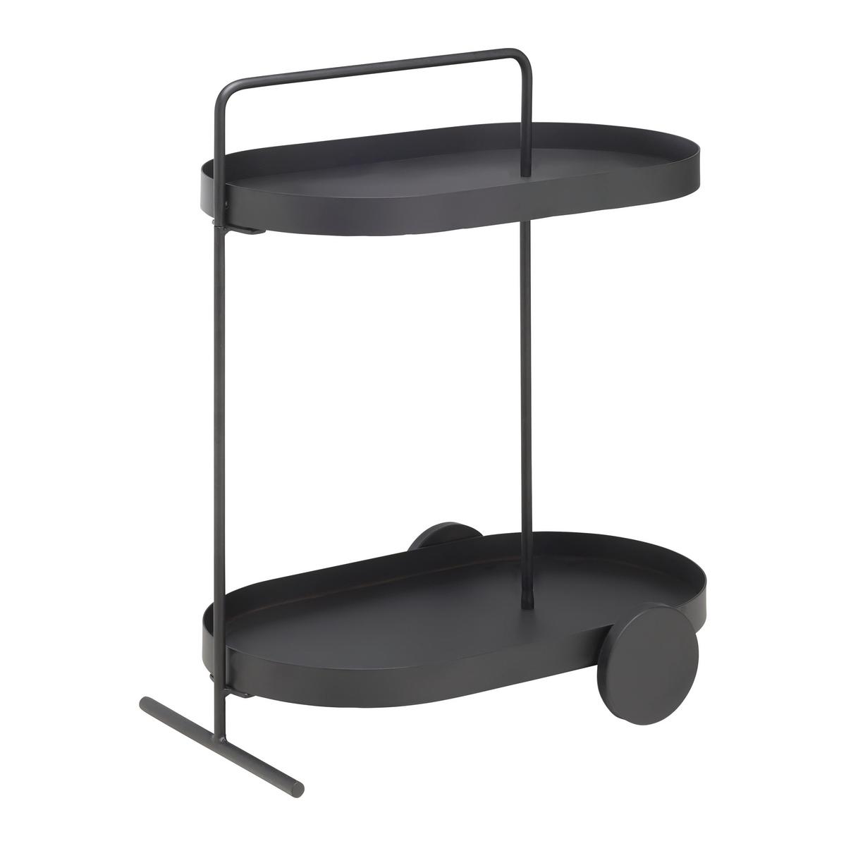 SERVÍROVACÍ VOZÍK FLAVIO -TREND- - černá, Moderní, kov (59/70/37cm) - Mömax