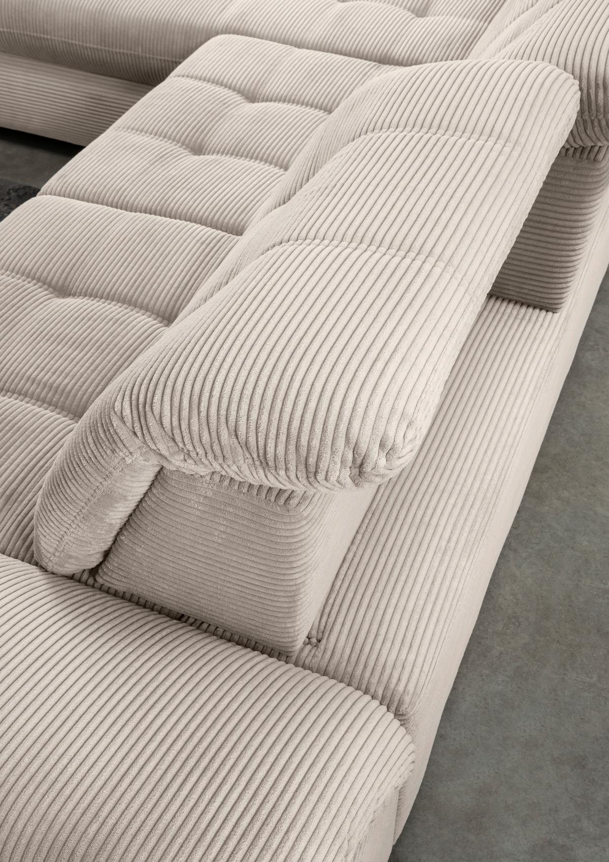 Eckschlafsofa Delphino, Beige S: 189x273 cm - Beige/Schwarz, MODERN, Textil (189/273cm) - Livetastic