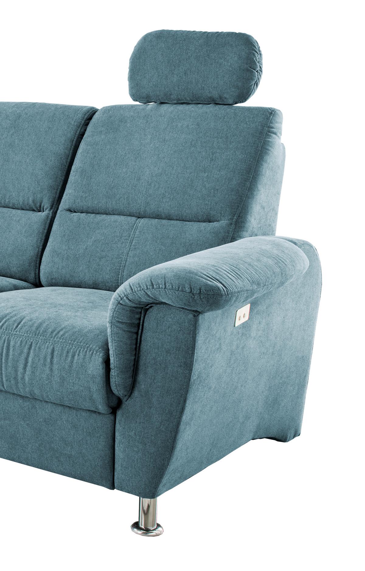 Ecksofa Parole Hellblau S:165/292 cm - Chromfarben/Hellblau, KONVENTIONELL, Textil (165/292cm) - Livetastic