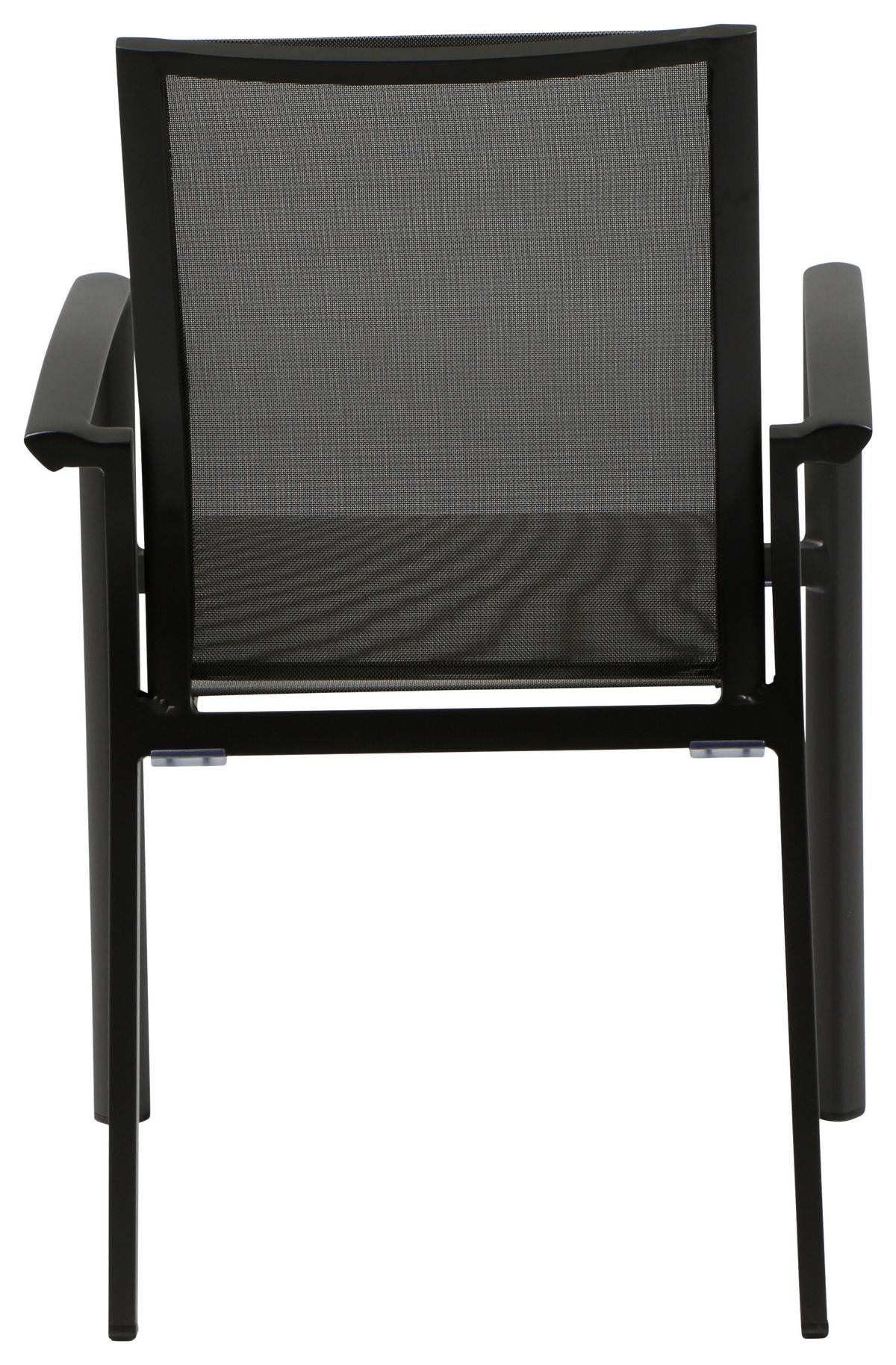 Gartenmöbel Set 5-tlg Aluminium - Anthrazit/Schwarz, KONVENTIONELL, Keramik/Textil - Gardenson