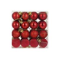Vianočná guľa 32 ks - červená, Konventionell, plast (3cm) - Mömax