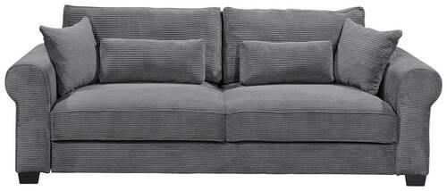3-Sitzer-Sofa mit Schlaf- Funktion Angelina Anthrazit - Anthrazit/Schwarz, Basics, Textil (250/95/125cm) - MID.YOU