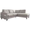 Ecksofa Molly Grau/Weiß  S: 233x198 cm - Grauweiß/Schwarz, Textil (233/198cm) - MID.YOU