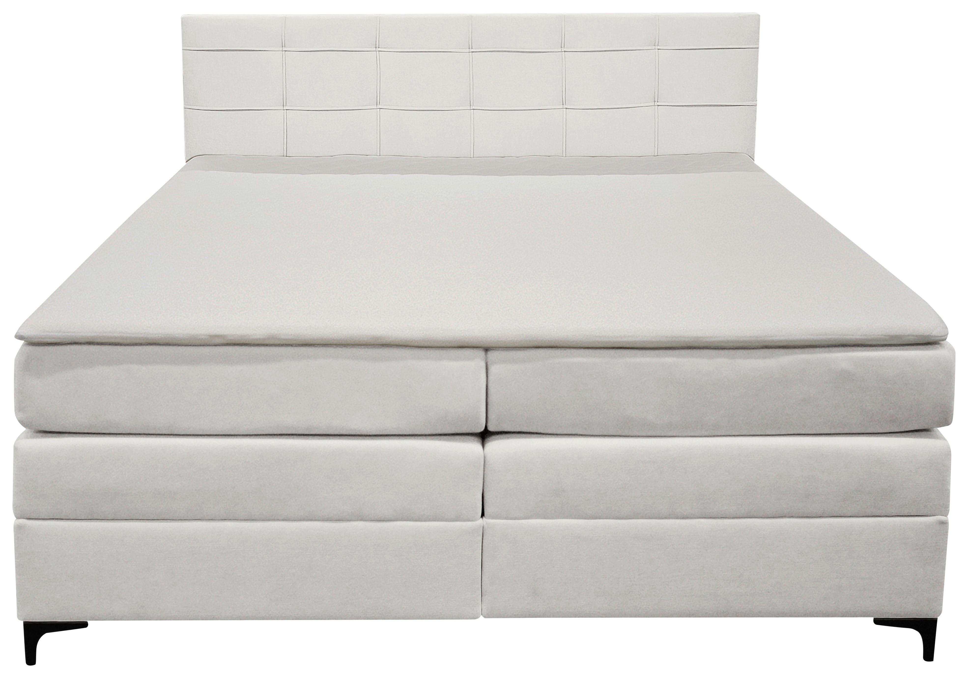 Boxspringbett Mitto mit Topper 180x200 cm - Champagner/Schwarz, KONVENTIONELL, Textil/Metall (180/200cm)