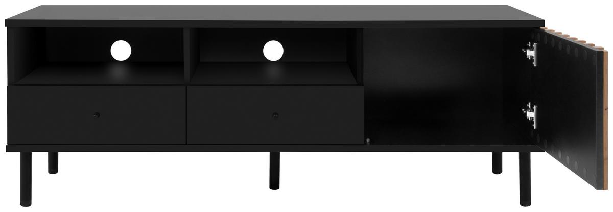 Lowboard Monza 56a - Schwarz/Eiche Artisan, Design, Holzwerkstoff (138/49/40cm) - Livetastic