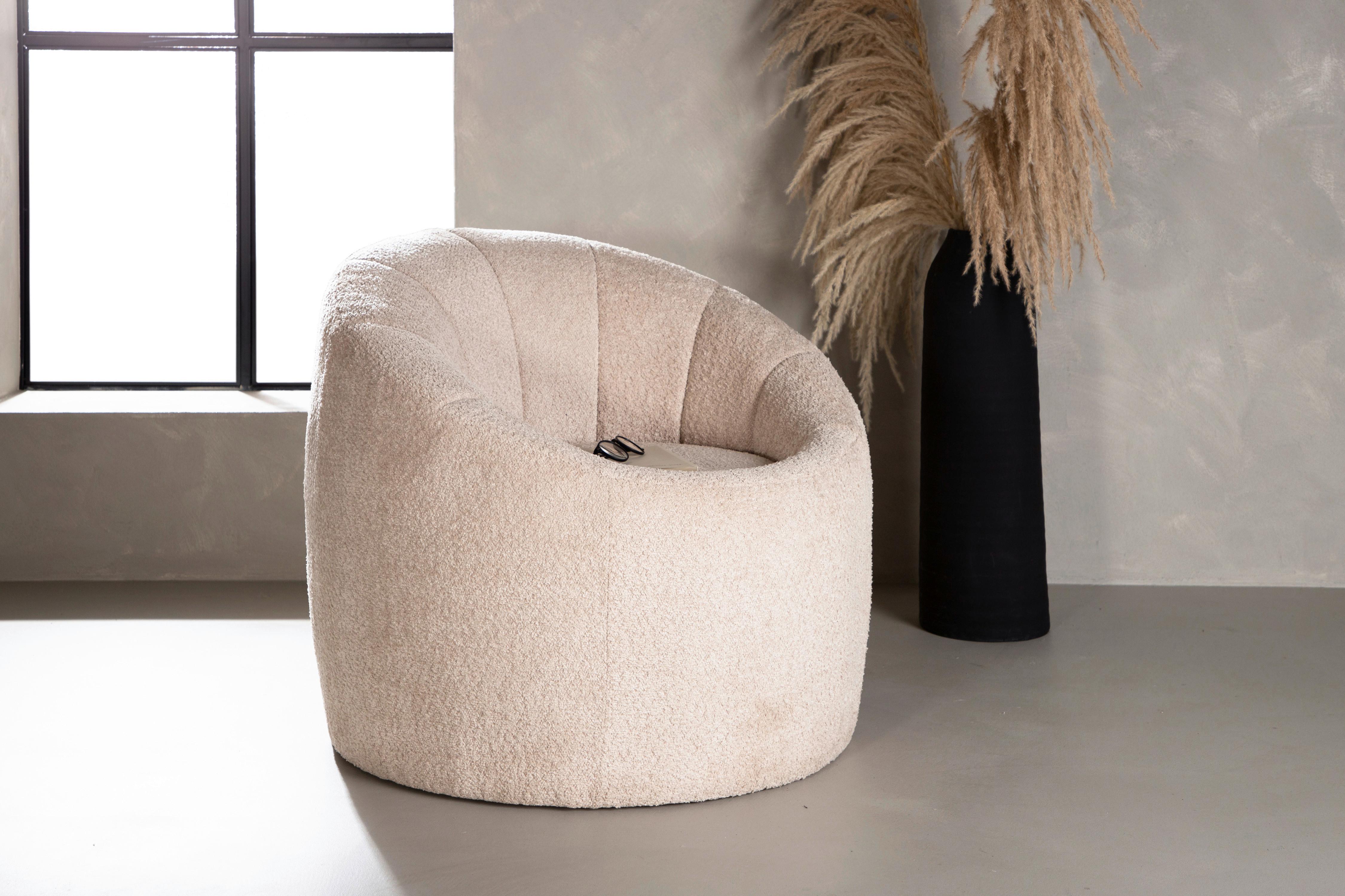 Sessel Warren - Beige, Design, Textil (77/72/80cm) - Livetastic