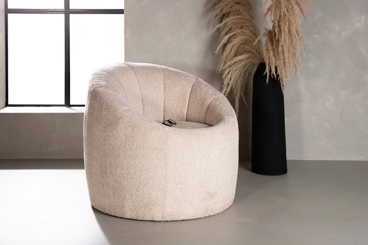 Sessel Warren - Beige, Design, Textil (77/72/80cm) - Livetastic