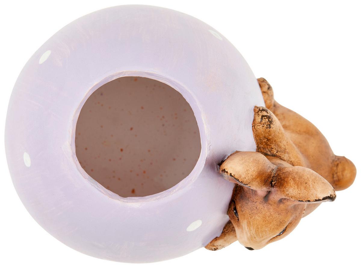 Dekofigur Hase H: 14 Cm Keramik Für In- & Outdoor - Braun/Weiß, KONVENTIONELL, Keramik (14/10/14cm) - Luca Bessoni