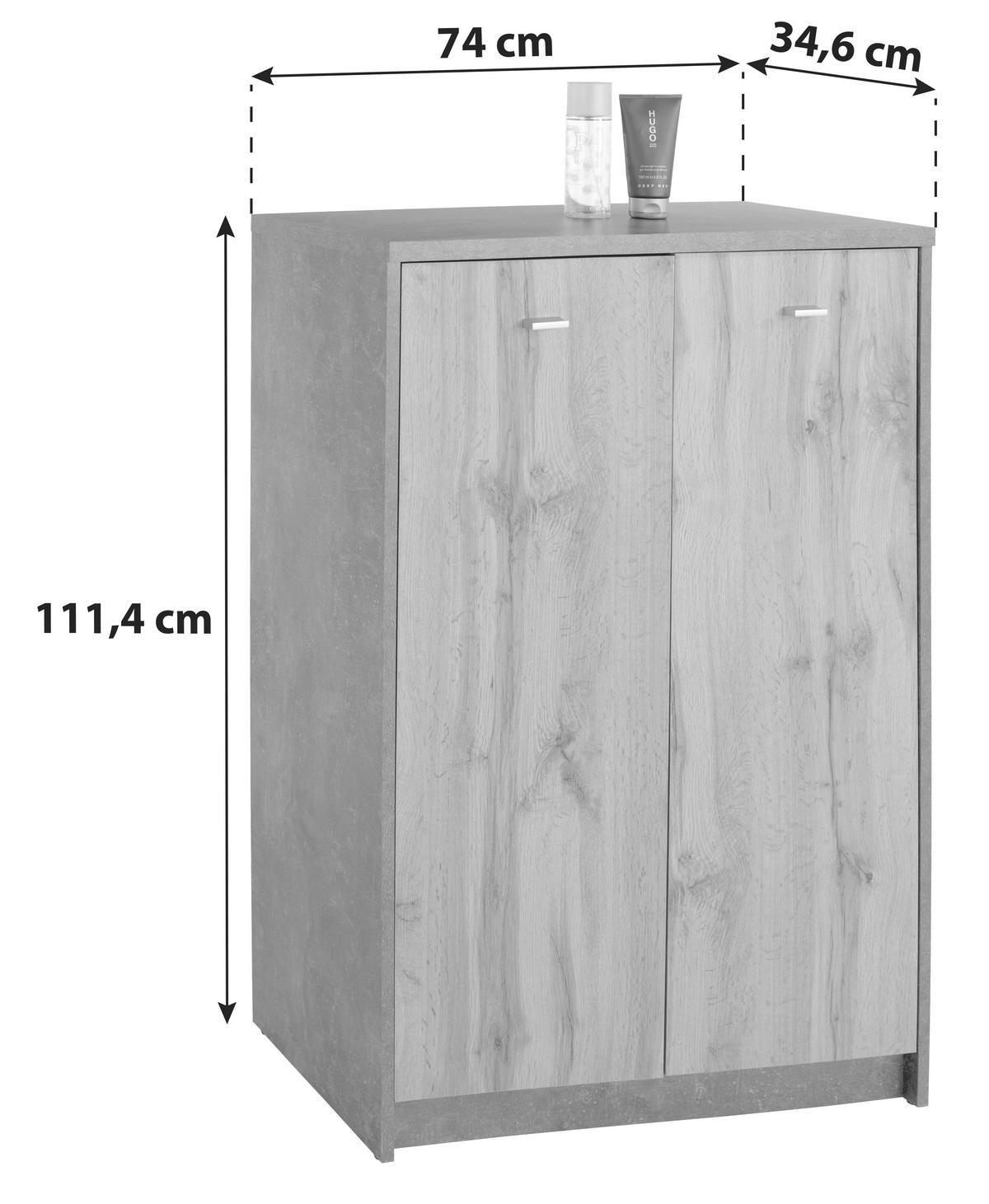 Kommode 74cm 4-You New, Eiche Artisan Dekor - Eiche Artisan, MODERN, Holzwerkstoff (74/111,4/34,6cm)