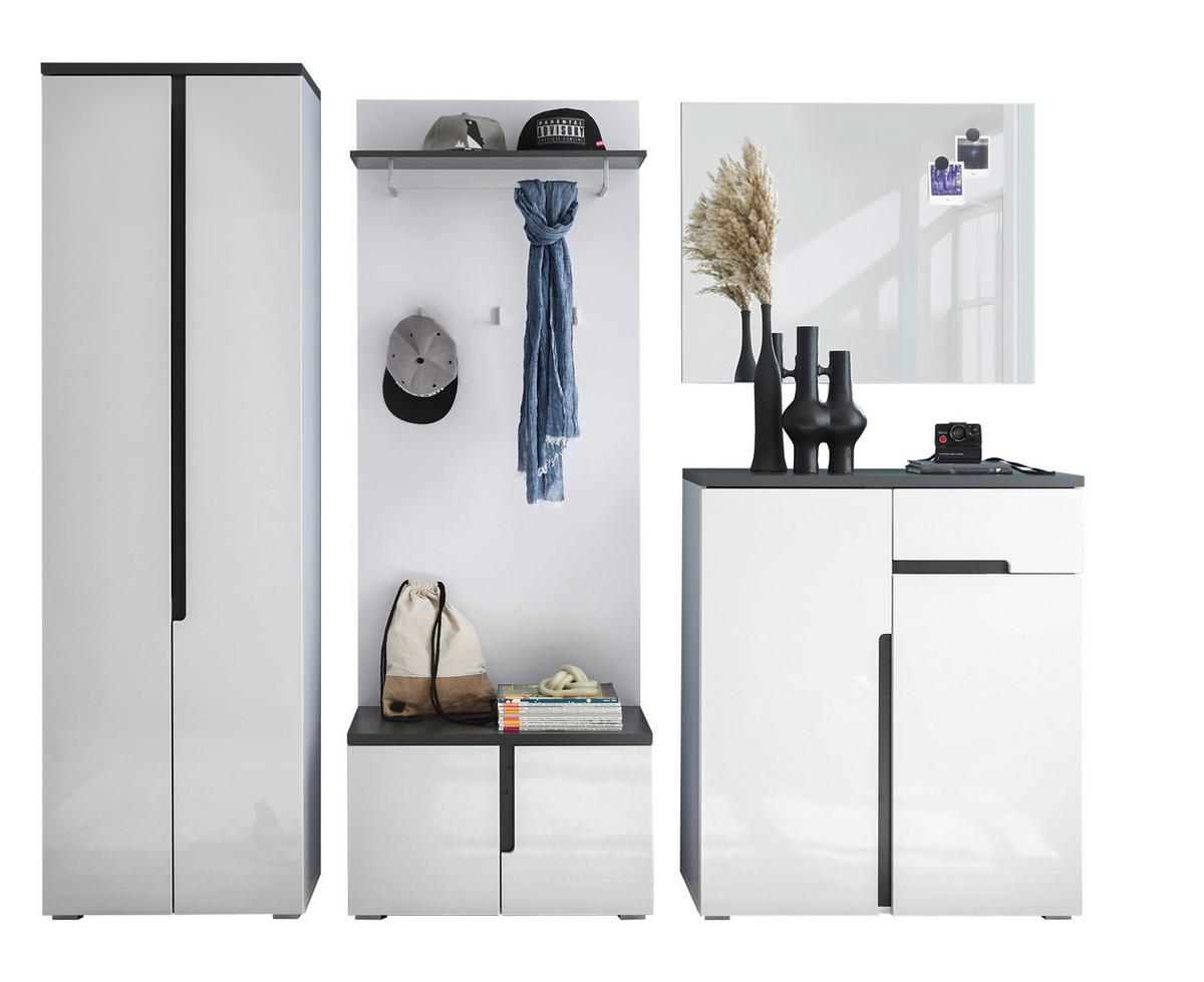 Wandpaneel Boston Weiß/Anthrazit - Anthrazit/Weiß, Design, Holzwerkstoff (70/151/27cm) - MID.YOU