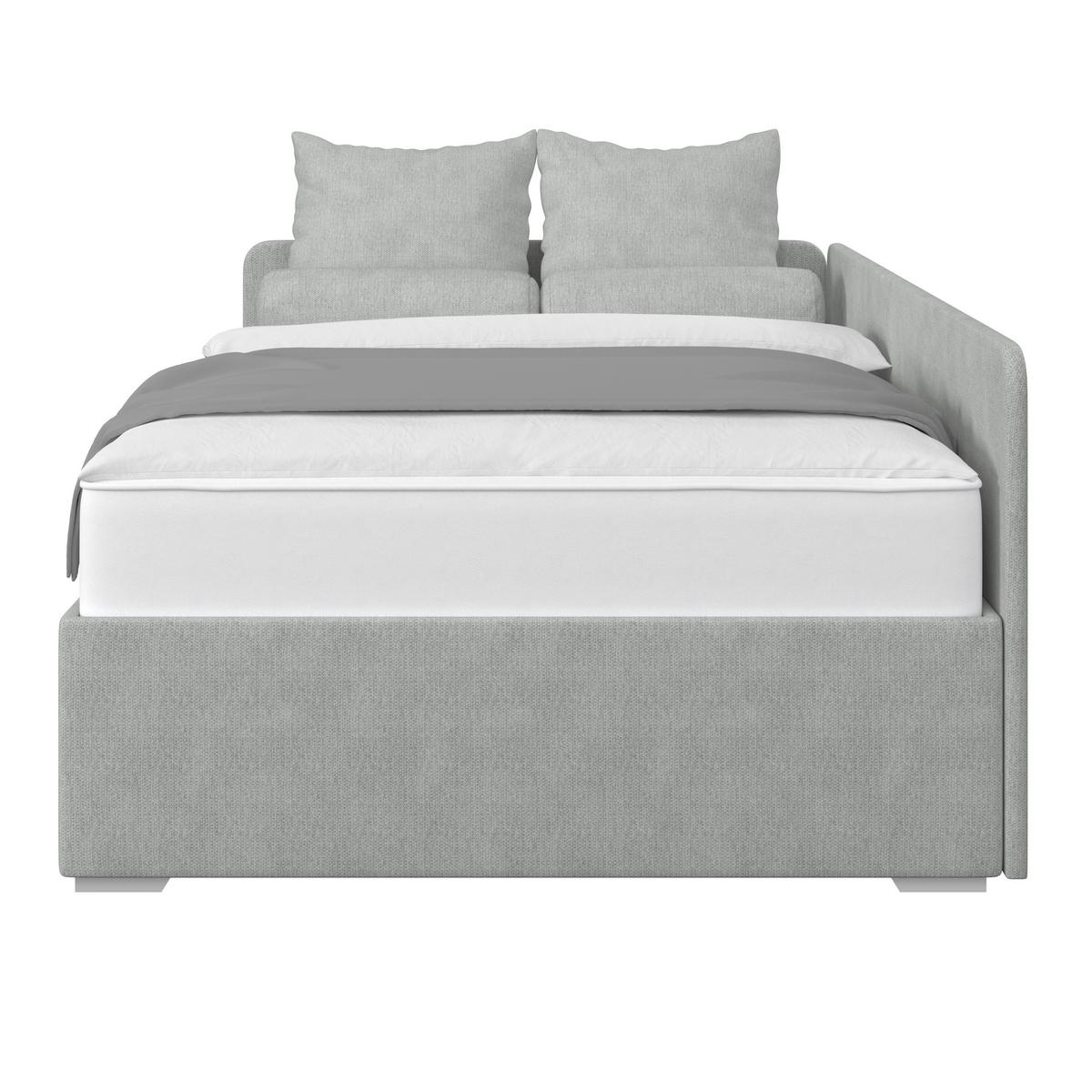 Kárpitozott Ágy Remi 120/200cm - ezüstszínű/sötétszürke, Modern, textil/fa (120/200cm)