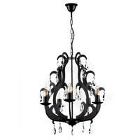 Kronleuchter 4703/5n - Schwarz, Trend, Glas/Metall (45/110cm)