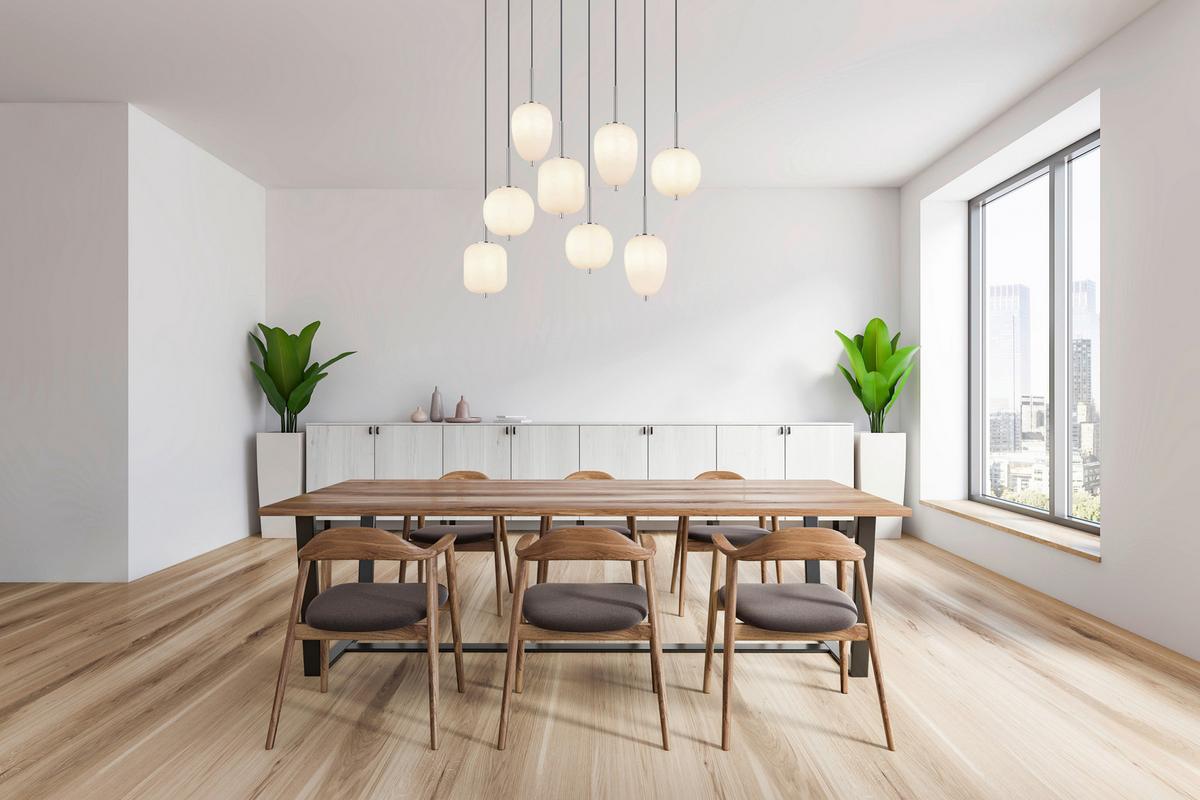 Hängeleuchte Exkl. 8xe14 W - Nickelfarben, Basics, Glas/Metall (102,5/34/120cm) - Globo