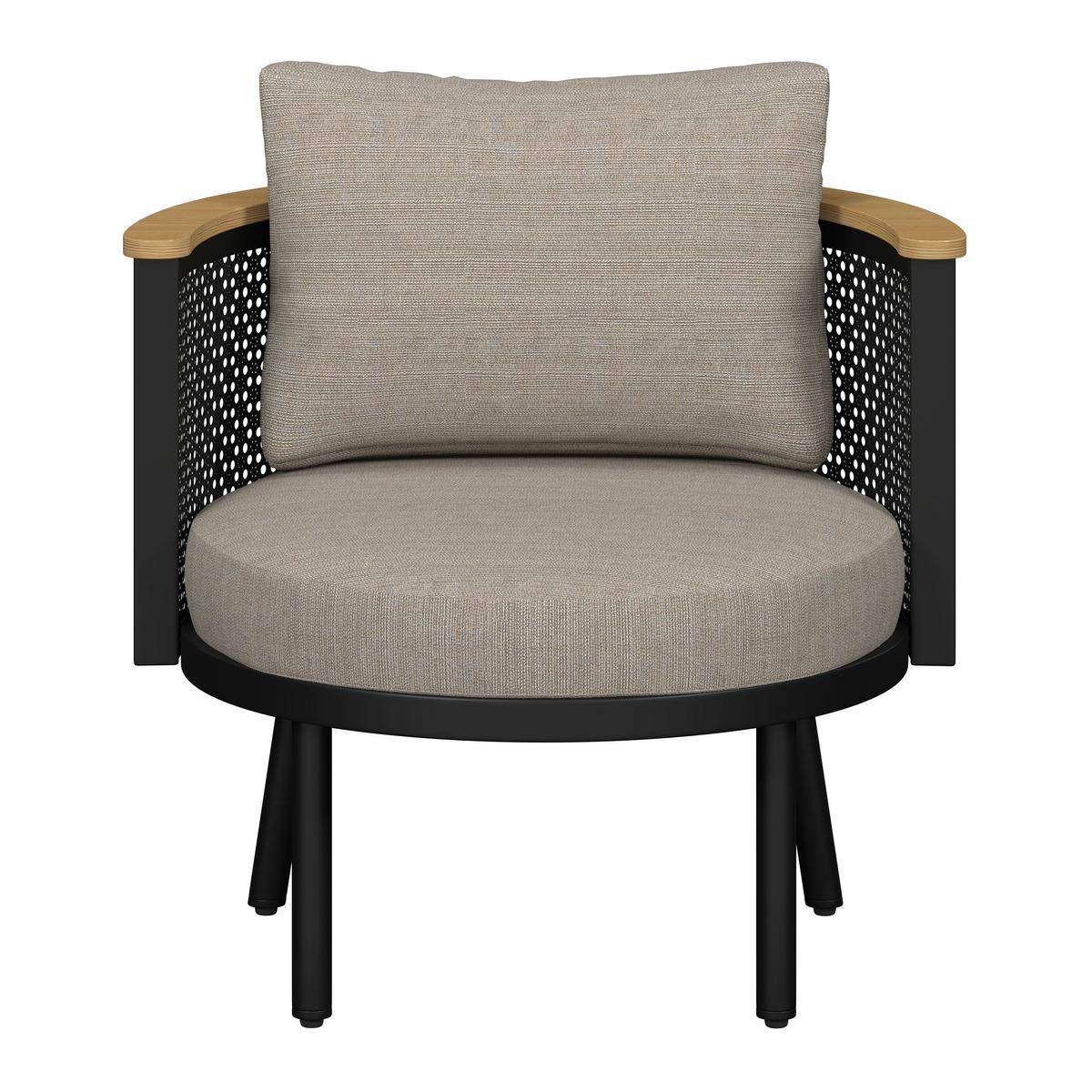 JEDÁLENSKÁ TERASOVÁ SÚPRAVA LISSA - čierna/farba hrušky, Modern, kov/textil - Bessagi Garden