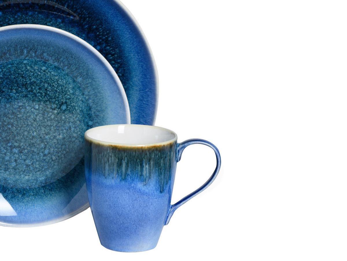 Kombiservice Caldera Blau, Weiß 16--Teilig - Blau/Weiß, Basics, Keramik - Creatable