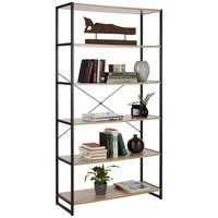 REGÁL BONO - čierna/dub sonoma, Modern, kov/kompozitné drevo (95/180/35cm) - Mömax