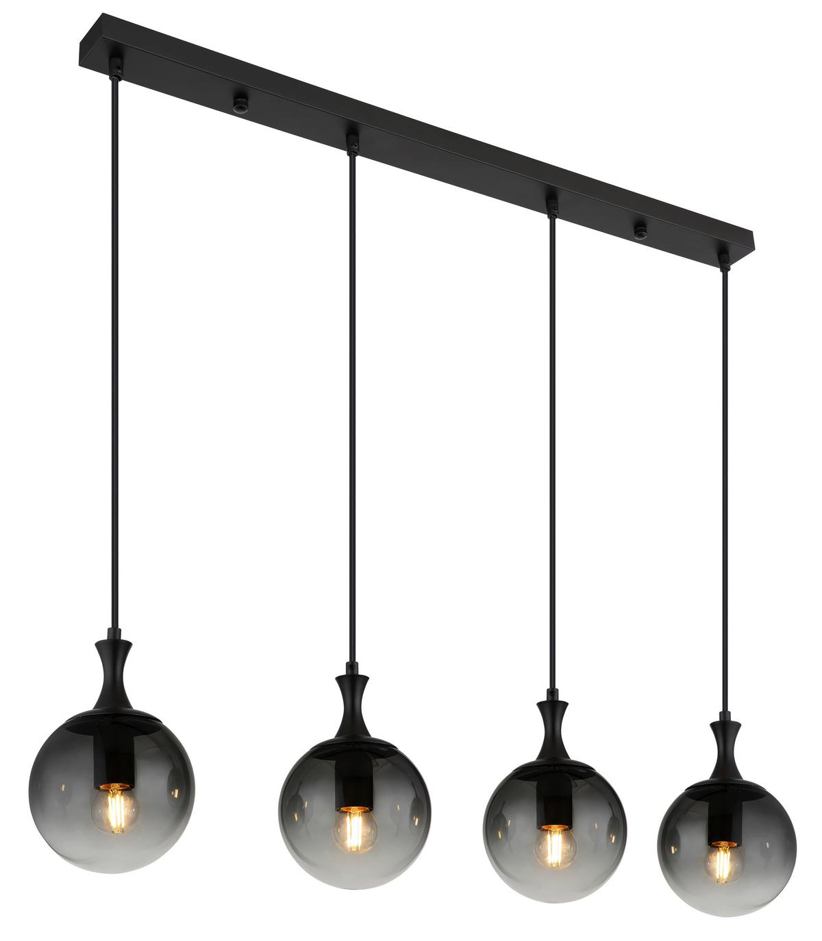 Függőlámpa 15885-4h - fekete, Design, műanyag/Üveg (90/15/130cm) - Globo