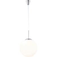 Hängeleuchte Balla H: 180 cm 1-Flammig, Opalglas-Kugel - Opal/Nickelfarben, Basics, Glas/Metall (30/180cm) - Globo
