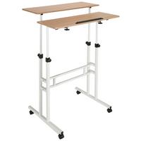 Schreibtisch Workstation Weiß/eiche Dekor - Eichefarben/Weiß, Basics, Holzwerkstoff/Kunststoff (120/82-128/60cm) - MID.YOU