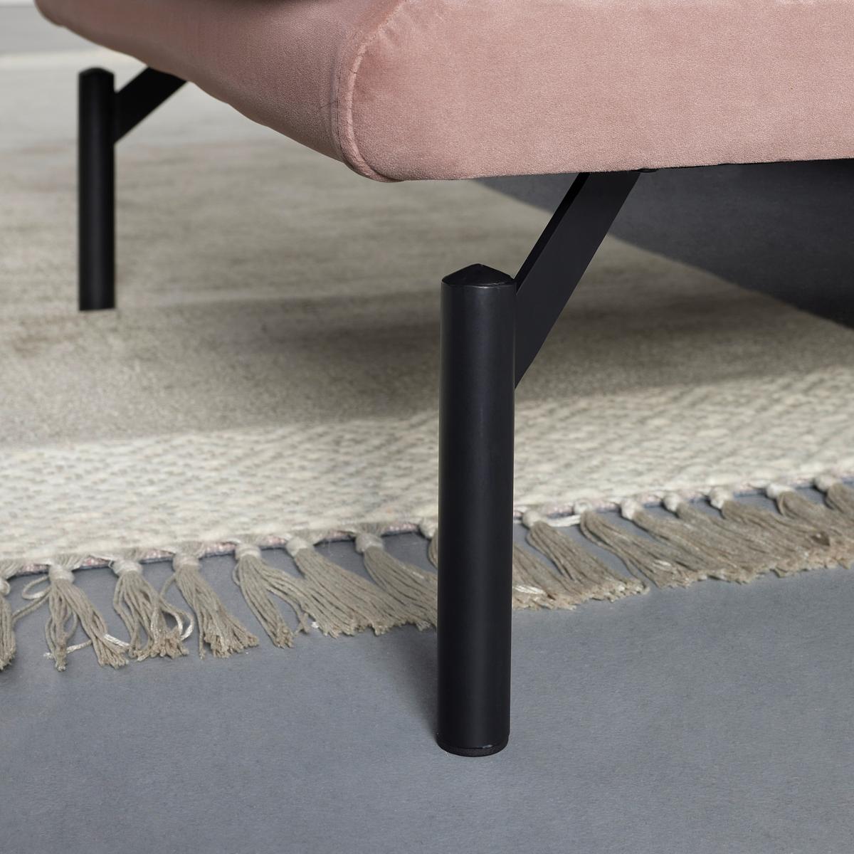 Sedací souprava ROSA ružová - růžová/černá, Moderní, kov/textil (226/84/163cm) - Bessagi Home